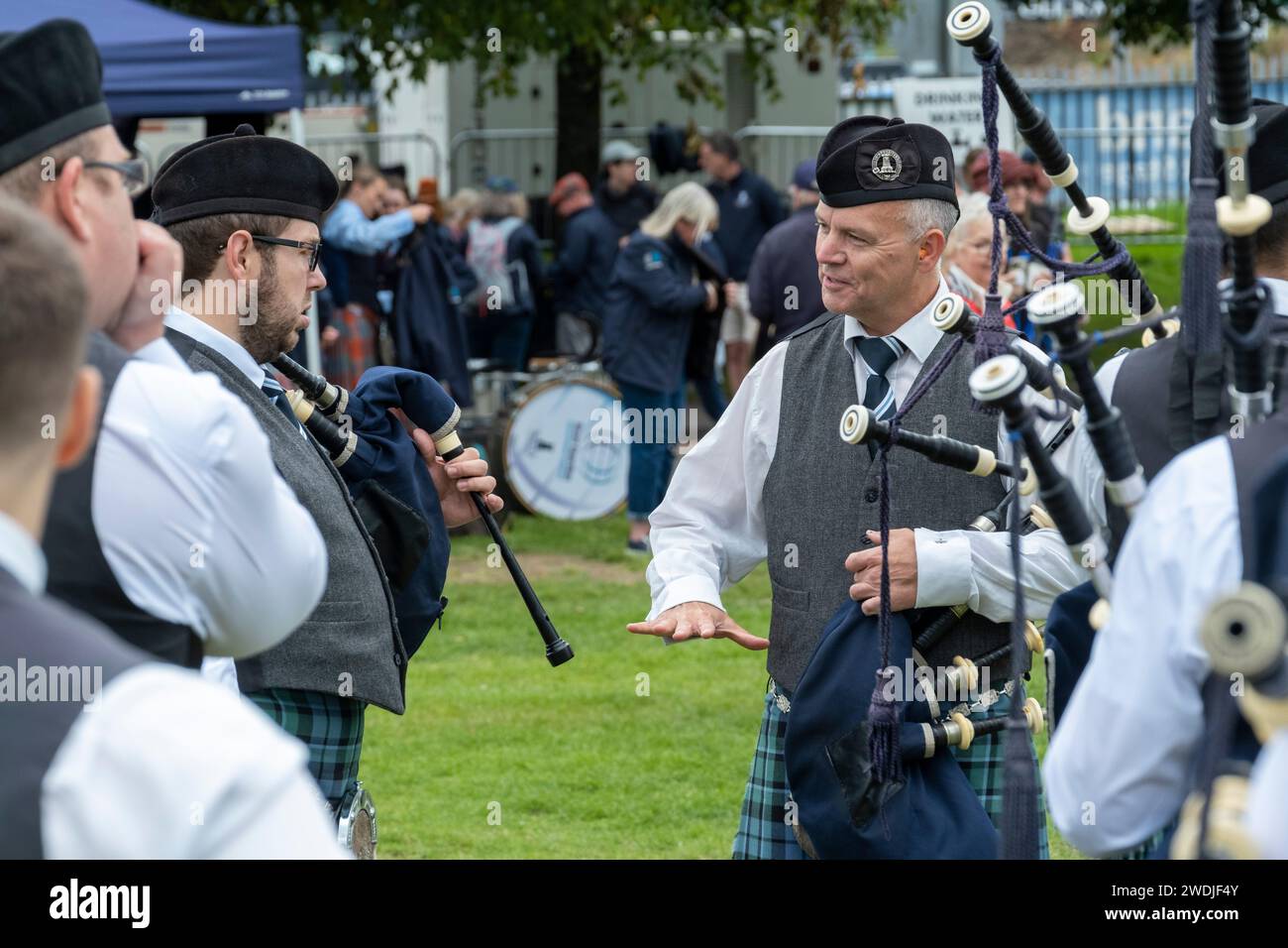 Pipe Bands at the World Pipe Band Competition Stock Photo