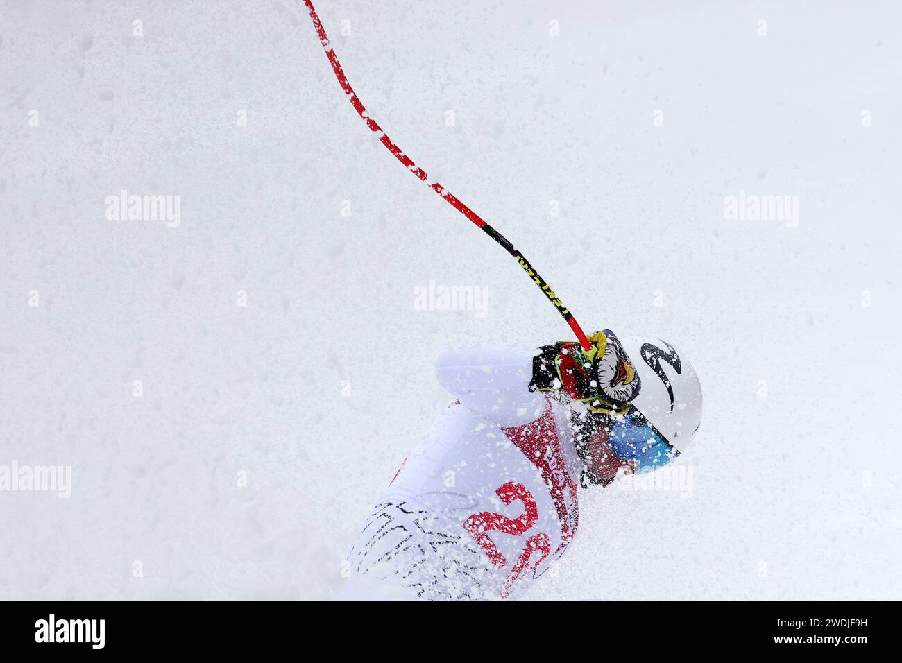 Jeongseon, South Korea. 21st Jan, 2024. Hemi Meikle of New Zealand competes during the men's Super-G of alpine skiing event at the Gangwon 2024 Winter Youth Olympic Games in Jeongseon, South Korea, Jan. 21, 2024. Credit: Li Ming/Xinhua/Alamy Live News Stock Photo