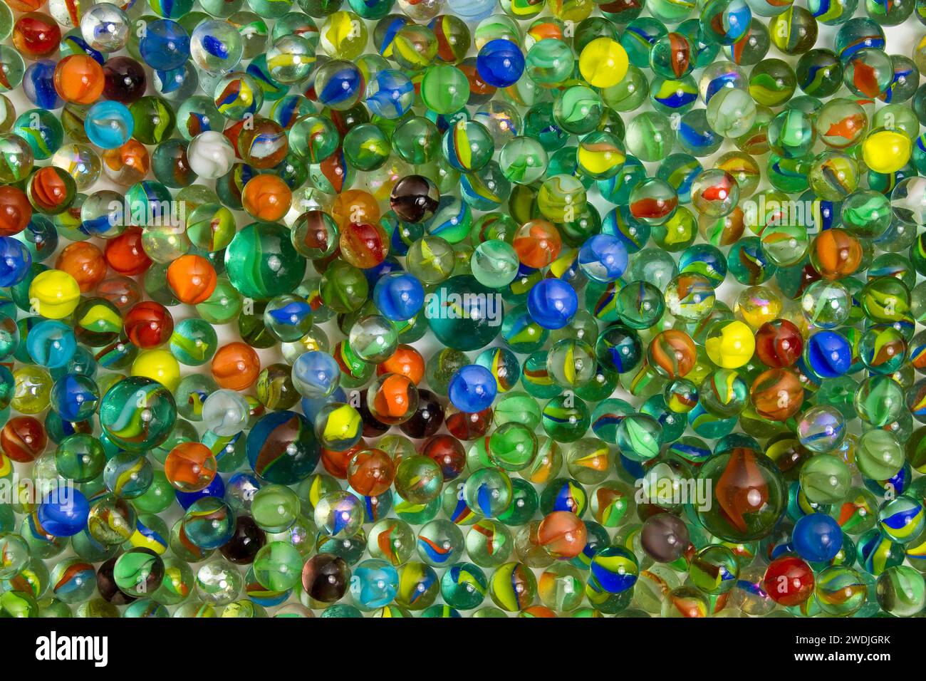 A collection of cat eye marbles. Stock Photo