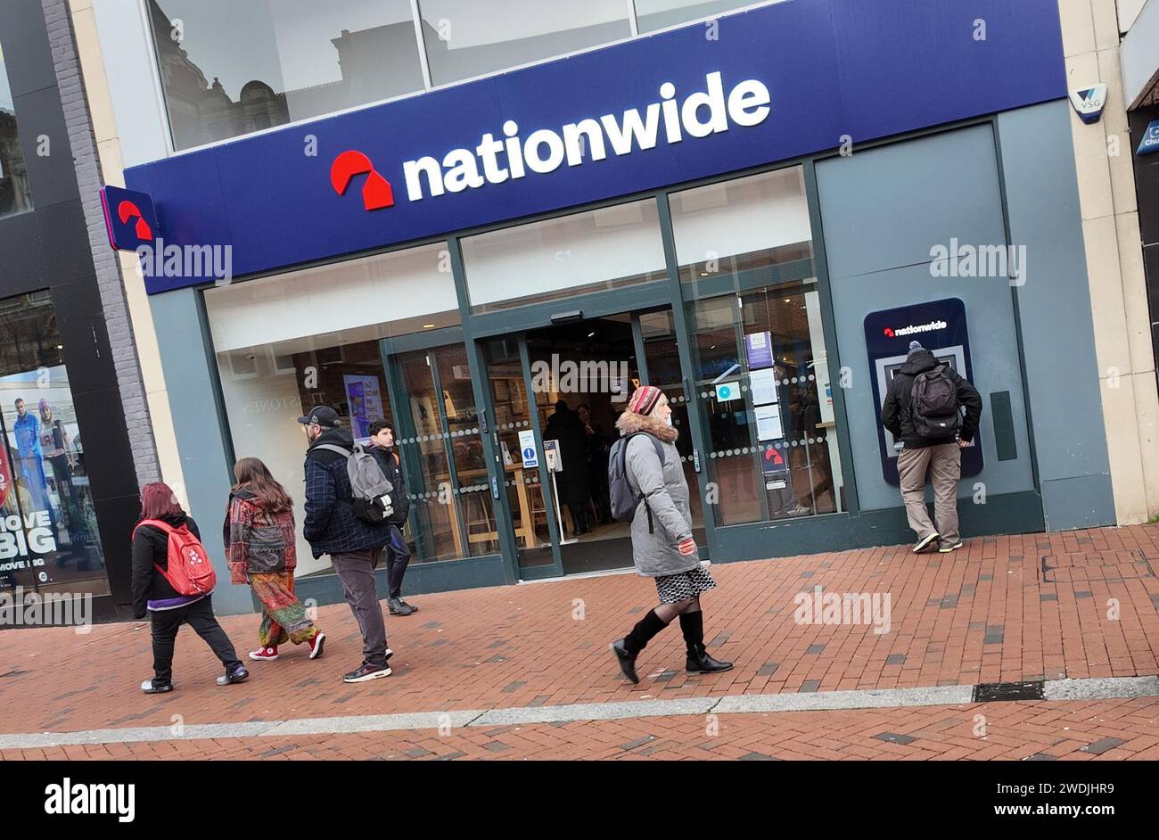 Nationwide branch entrance in Broad Street Reading, UK Stock Photo