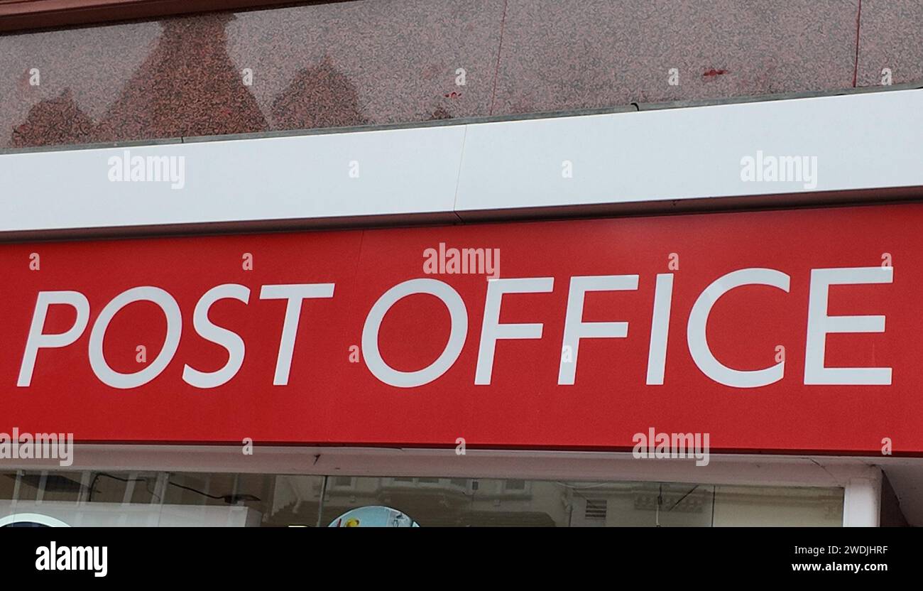 Post Office sign, in Broad Street Reading, UK Stock Photo