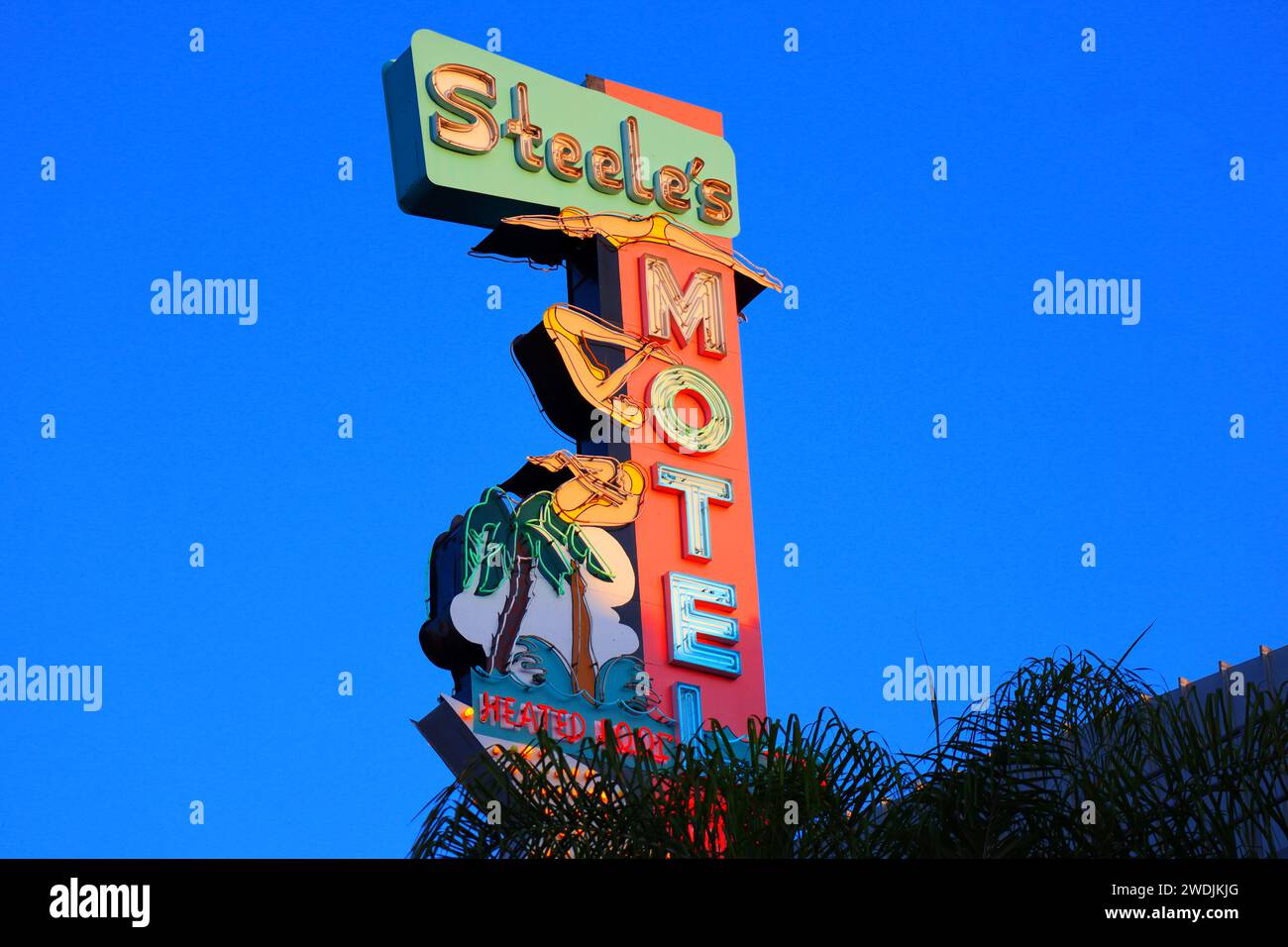 Universal City, Hollywood, California Steele's Motel sign, restored by