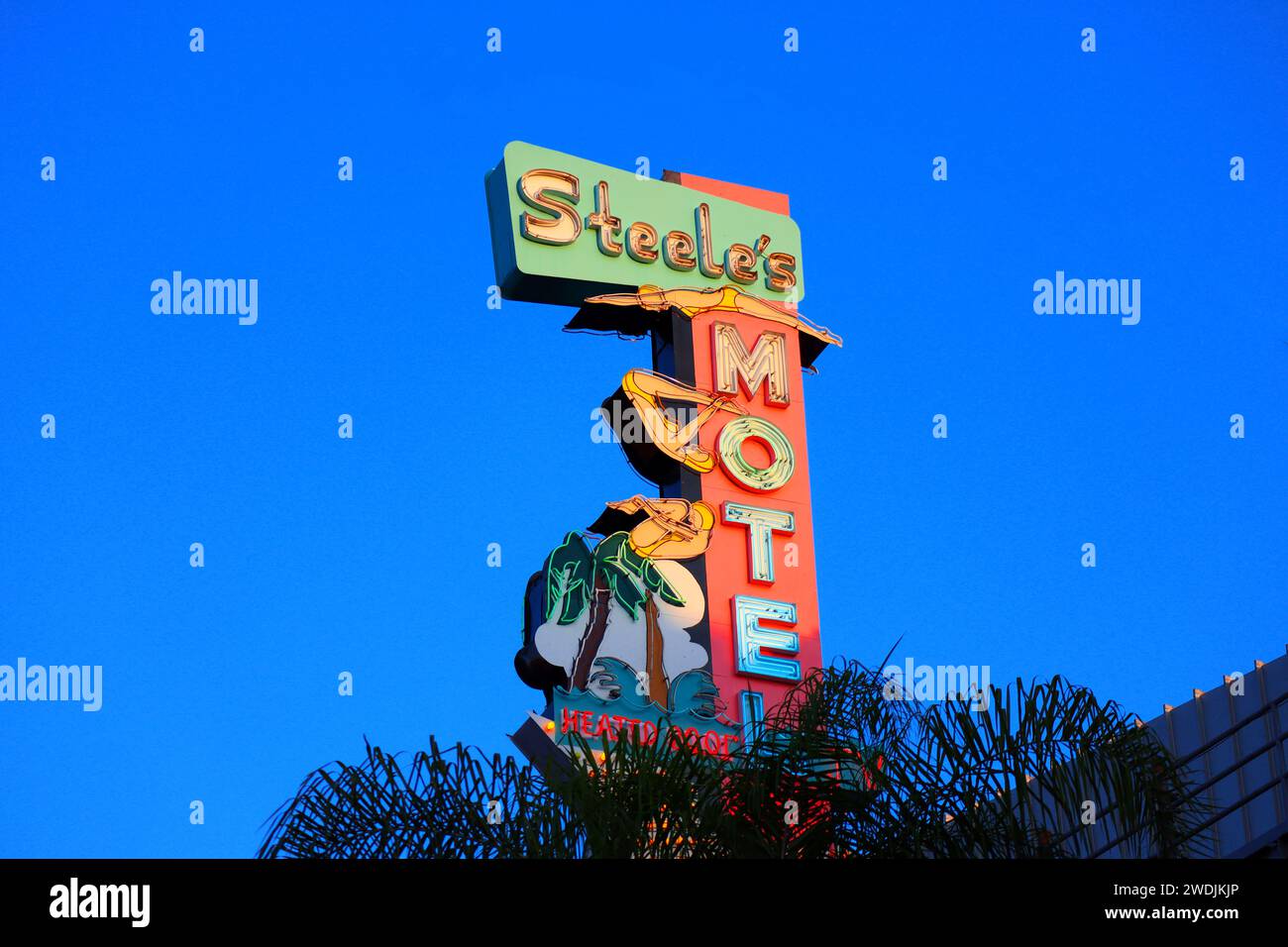 Universal City, Hollywood, California Steele's Motel sign, restored by