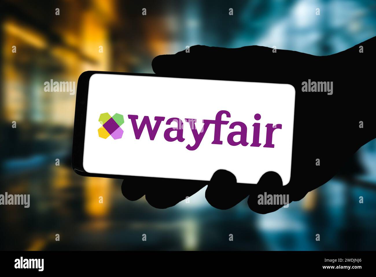 Wayfair furniture company logo displayed on smartphone Stock Photo
