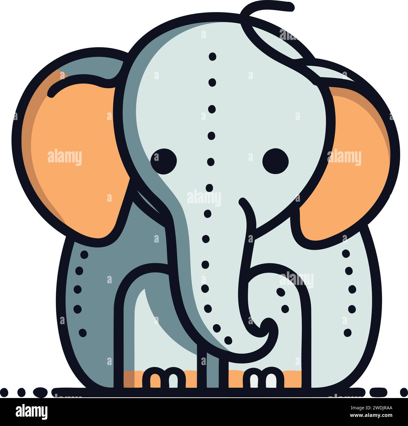 Elephant icon. Flat illustration of elephant vector icon for web design Stock Vector