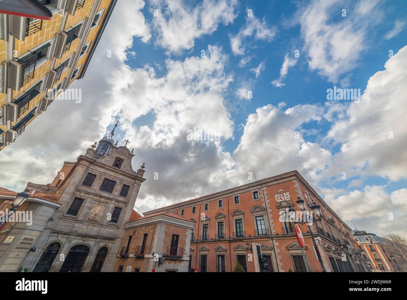 Fuerzas Armadas cathedral in Madrid under a cloudy sky, Spain Stock Photo