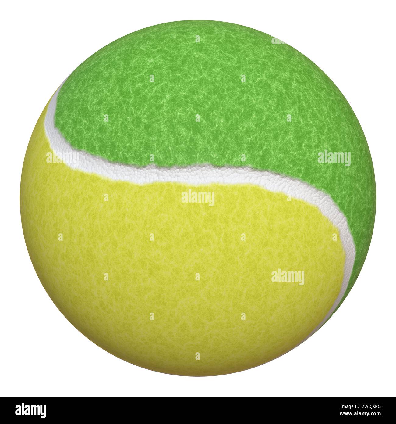 One yellowgreen tennis ball isolated on a white background. Raster
