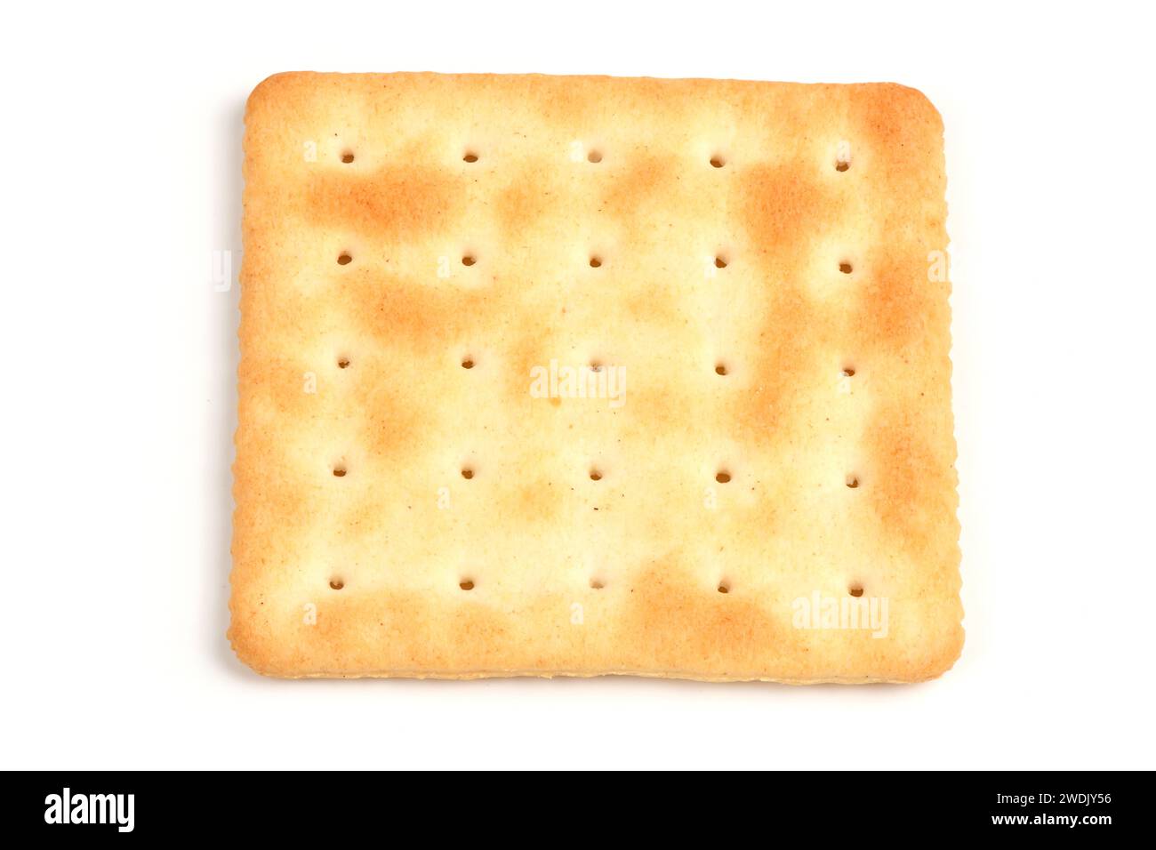 Square shortbread cookies isolated on white background. Stacked butter biscuits for coffee or tee. High resolution photo. Full depth of field. Stock Photo