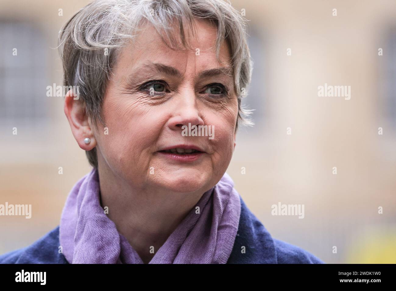 London, UK. 21st Jan, 2024. Yvette Cooper, MP, Shadow Home Secretary, Labour Party, at the BBC