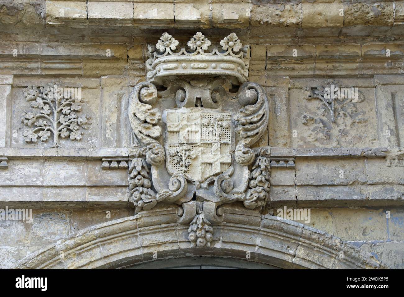 Medieval Order of St John coat of arms at Porta del Monte in Valletta