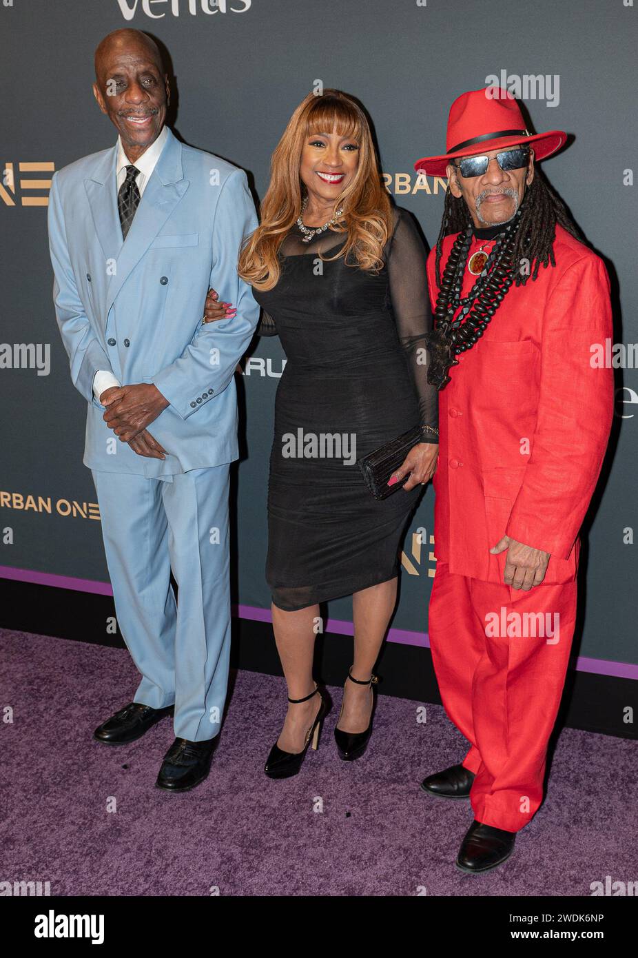 Atlanta, USA. 20th Jan, 2024. Jimmie Walker, Bern Nadette Stanis, and