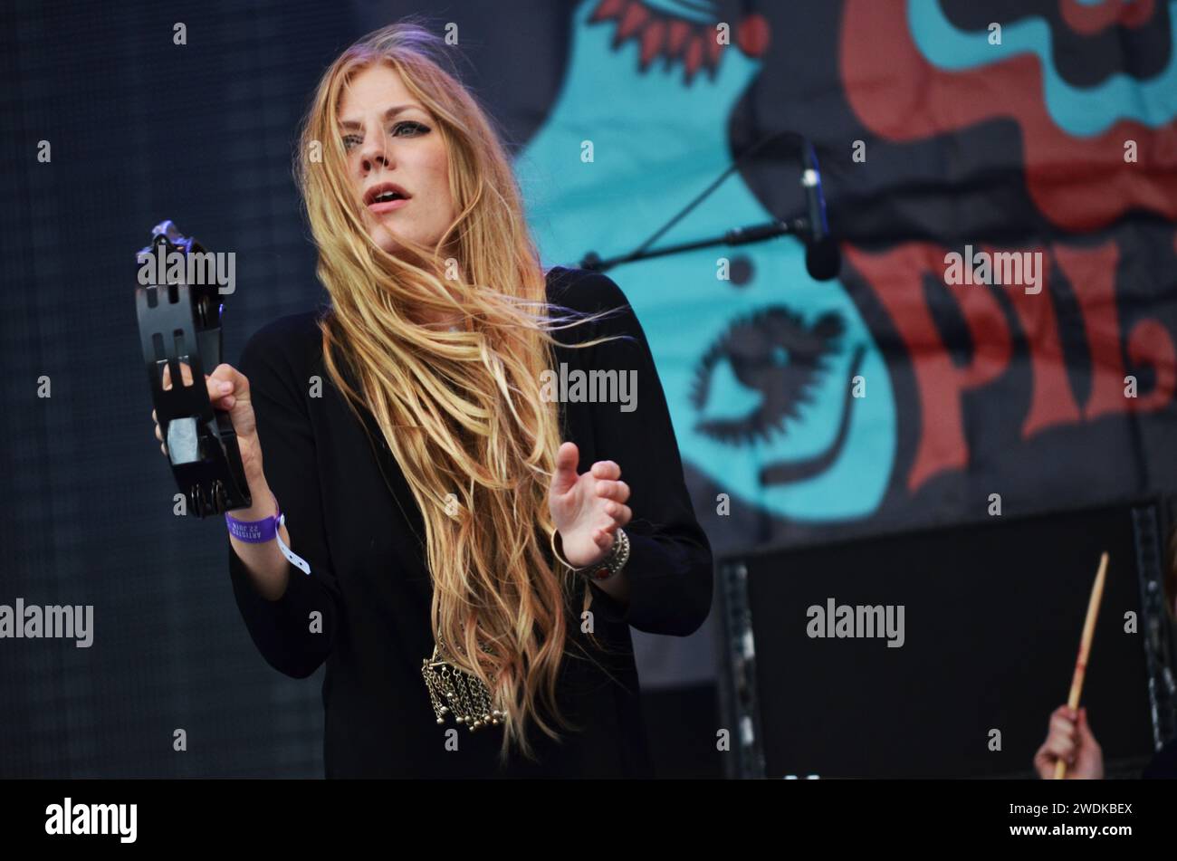 Elin Larsson of Blues Pills performing at Hellfest in Clisson / France, June 2014 Stock Photo