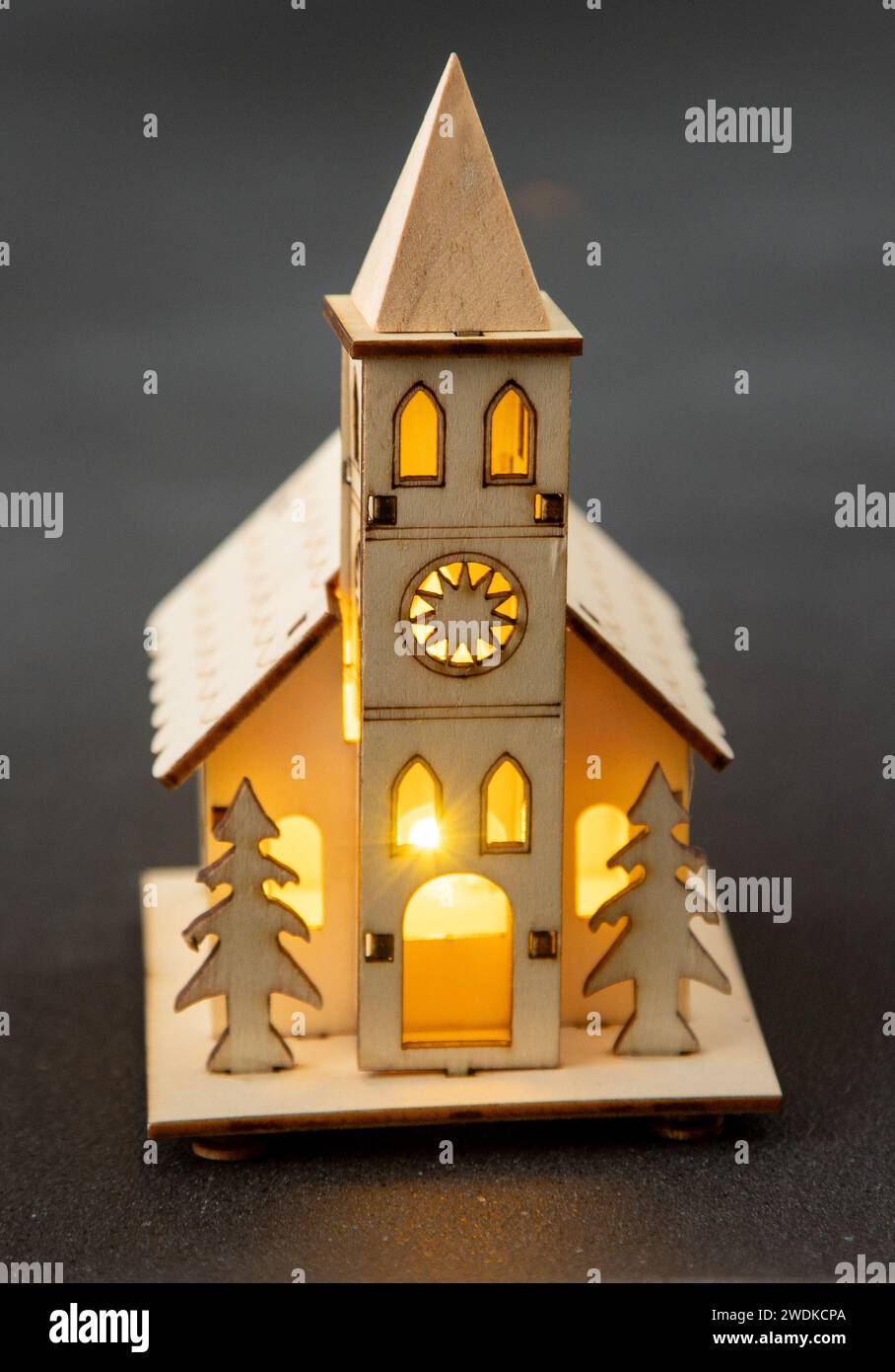 Toy church. Wooden chapel Building model Stock Photo Alamy