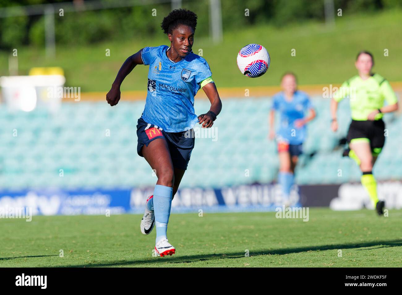 Sydney, Australia. 21st Jan, 2024. Princess Ibini-Isei of Sydney FC chases down the ball during the A-League Women Rd13 match between Sydney FC and Newcastle Jets at Leichhardt Oval on January 21, 2024 in Sydney, Australia Credit: IOIO IMAGES/Alamy Live News Stock Photo