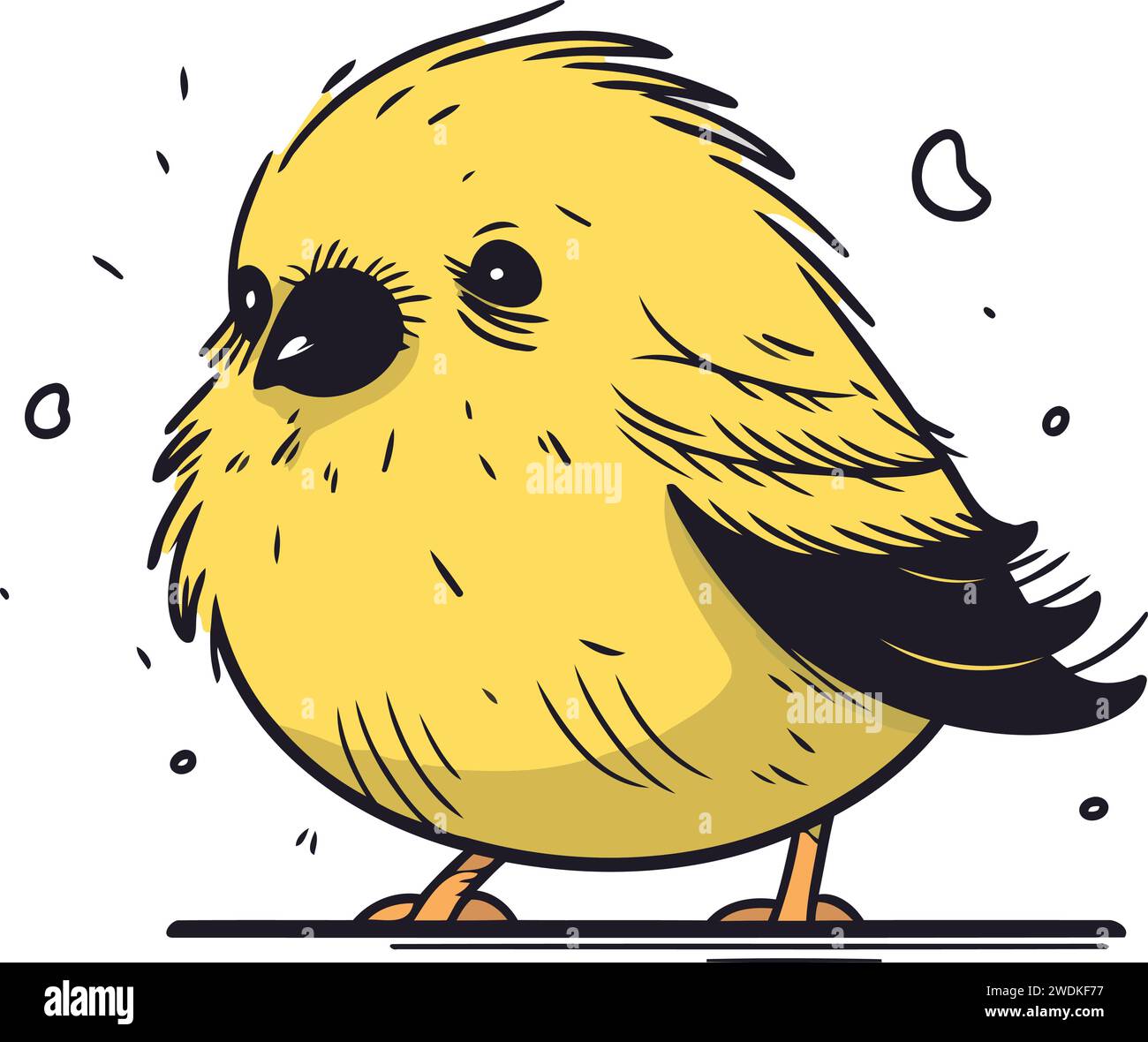 Cute little yellow chick. sketch for your design. Vector illustration