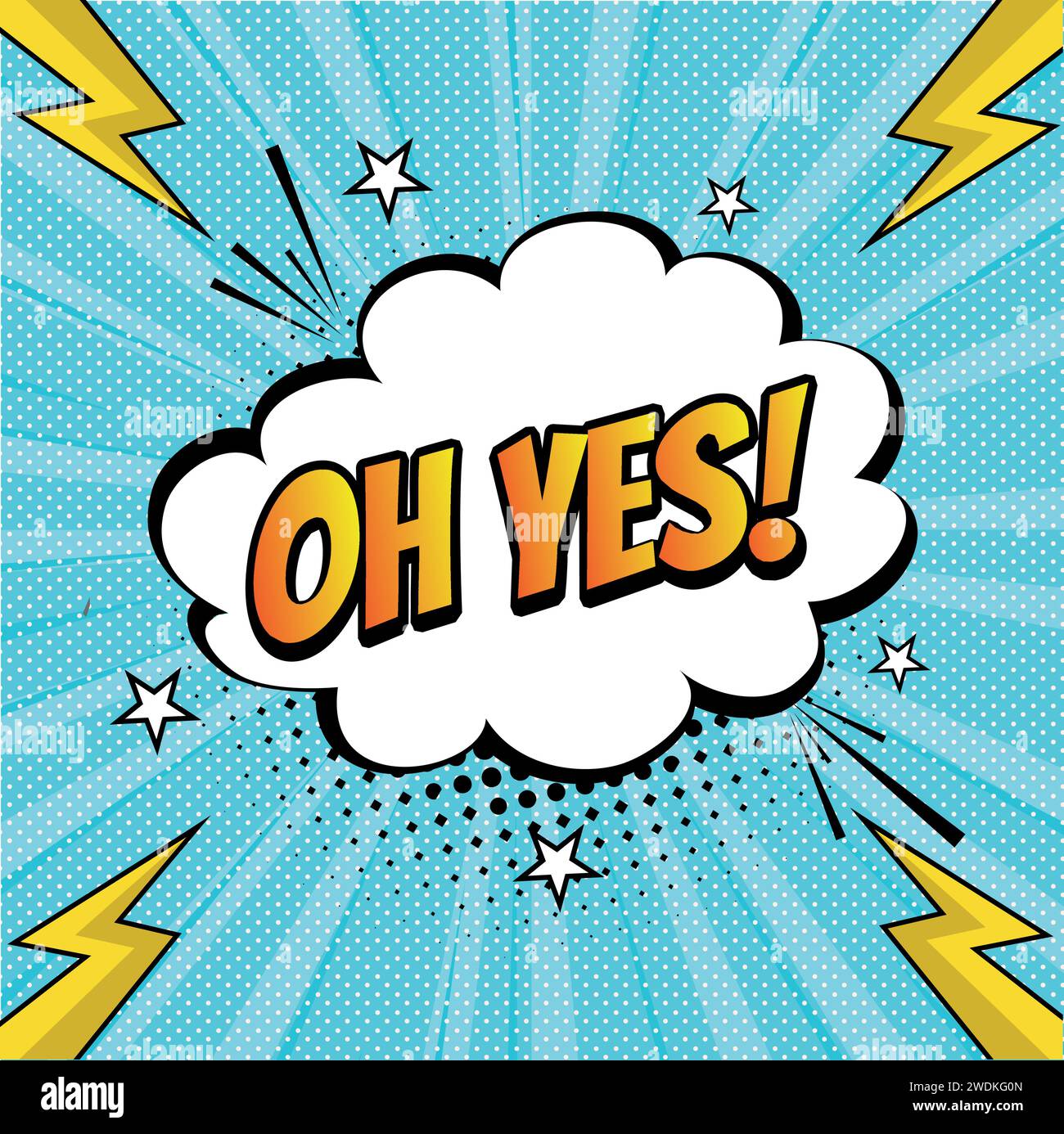 OH YES text pop art vector image Stock Vector