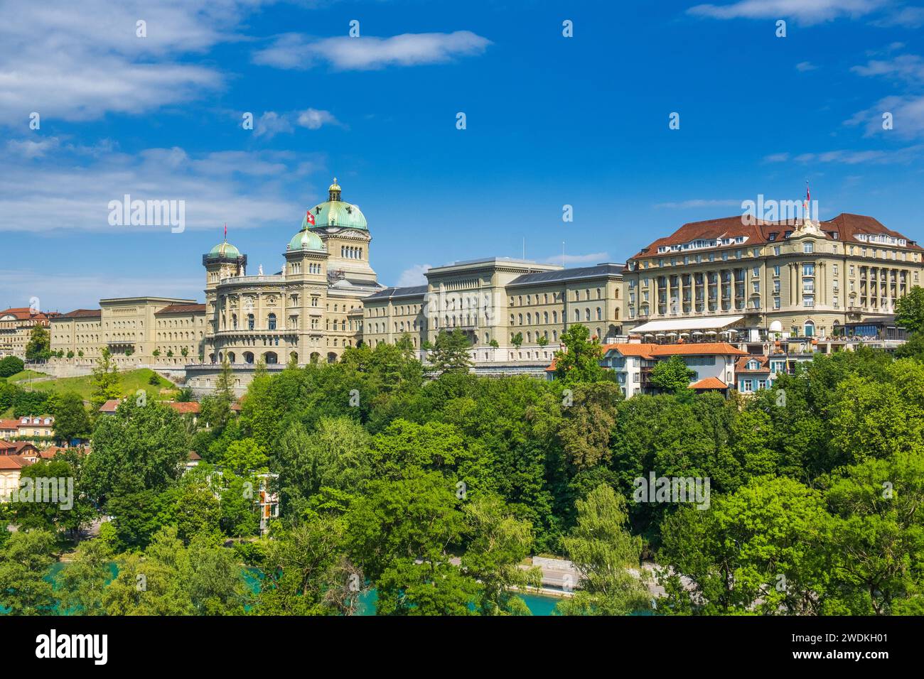 The Federal Palace or Swiss Federal Assembly and Council in Bern city in Switzerland Stock Photo