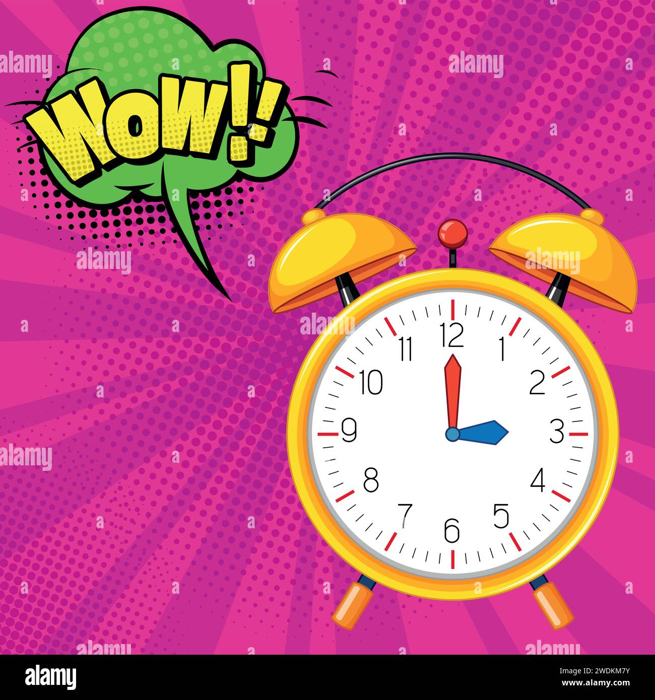 clock business pop art design vector image Stock Vector