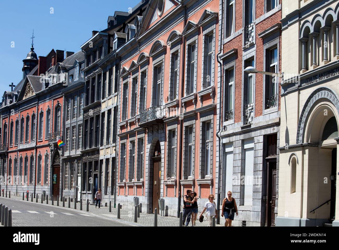 Rue Hors-Château, Church of Saint Gerard, Notre-Dame-de-l'Immaculée-Conception, Liège, Belgium, Europe Stock Photo