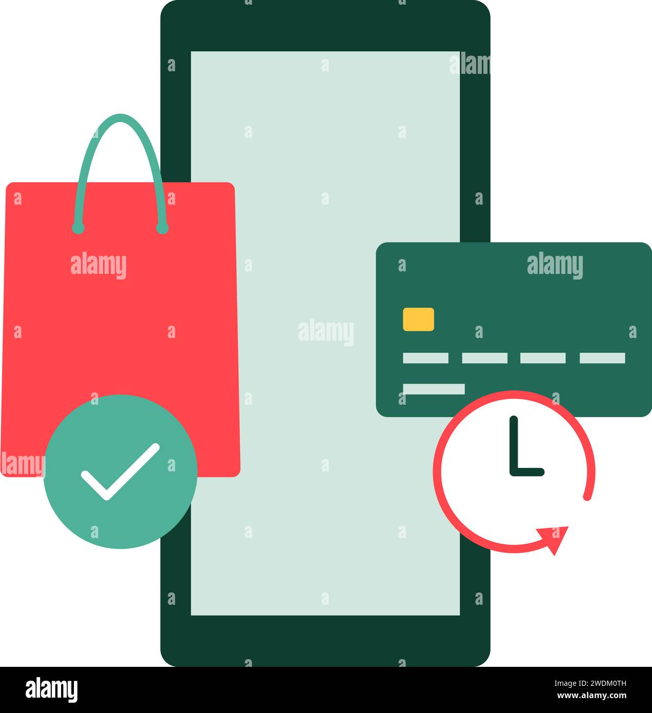 Buy now pay later isolated icon, payments and shopping concept Stock Vector