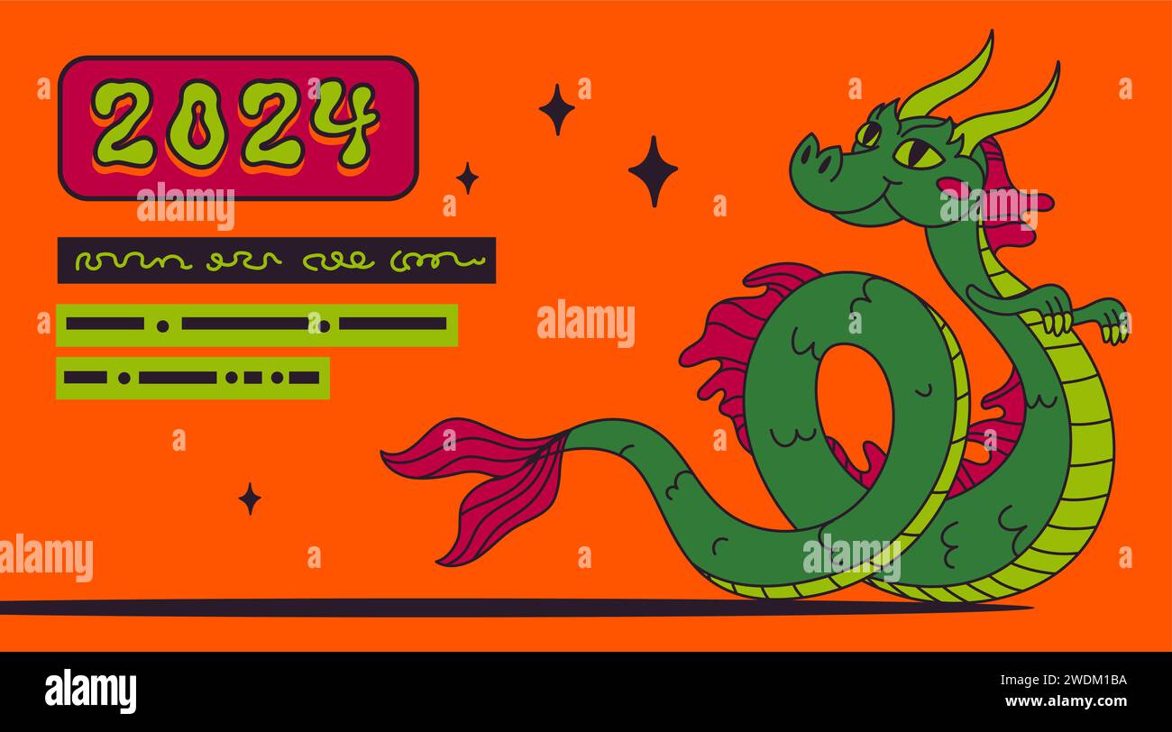 Chinese dragon, 2024 year lunar symbol Stock Vector Image & Art Alamy