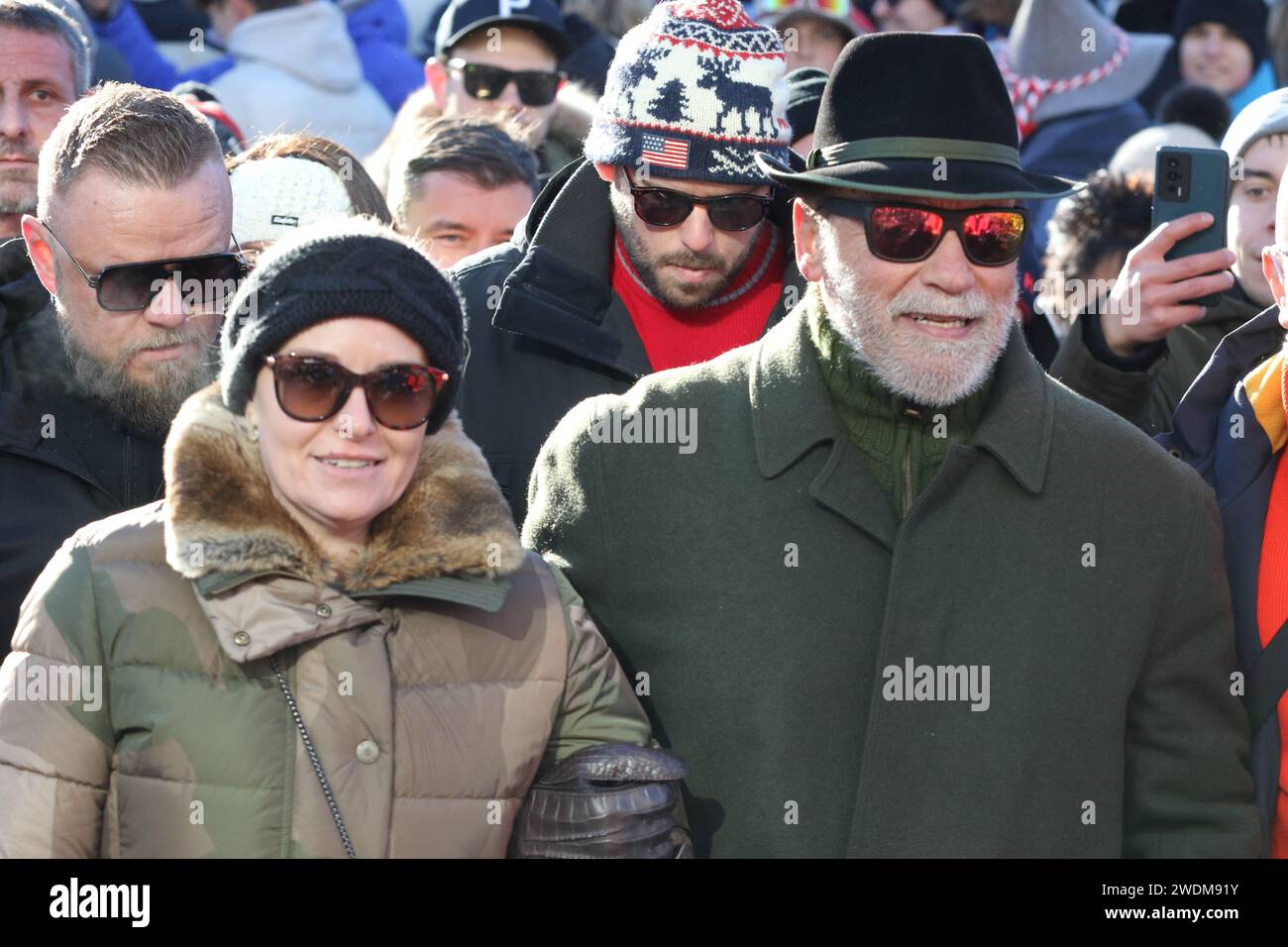 Thill Racing KITZBUEHEL, Austria. , . Arnold SCHWARZENEGGER and partner Heather ...