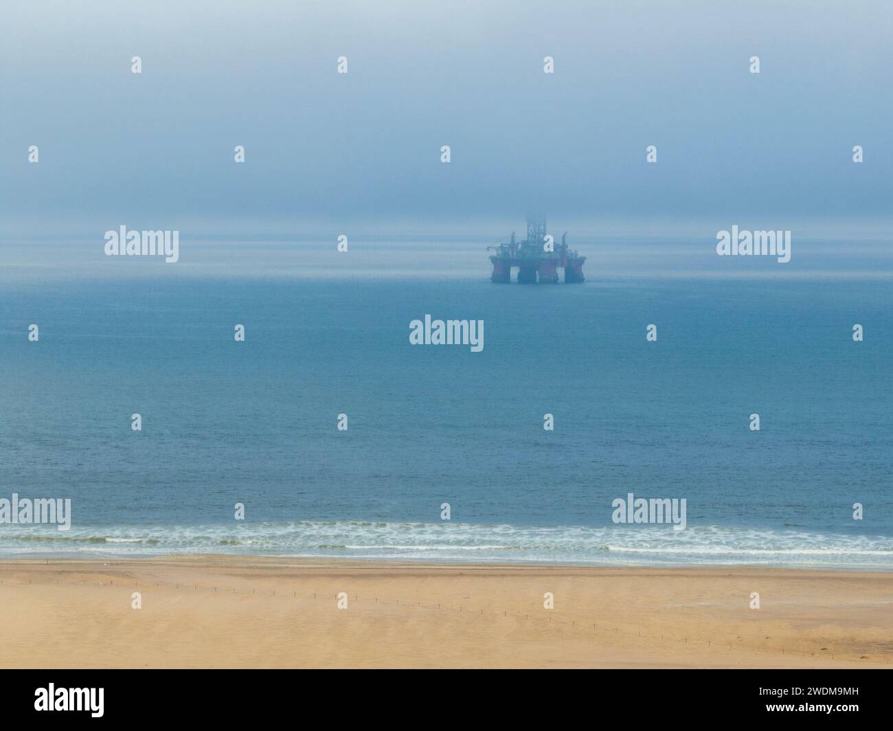 Aerial view of the West Eclipse oil rig off the coast of Walvis Bay ...