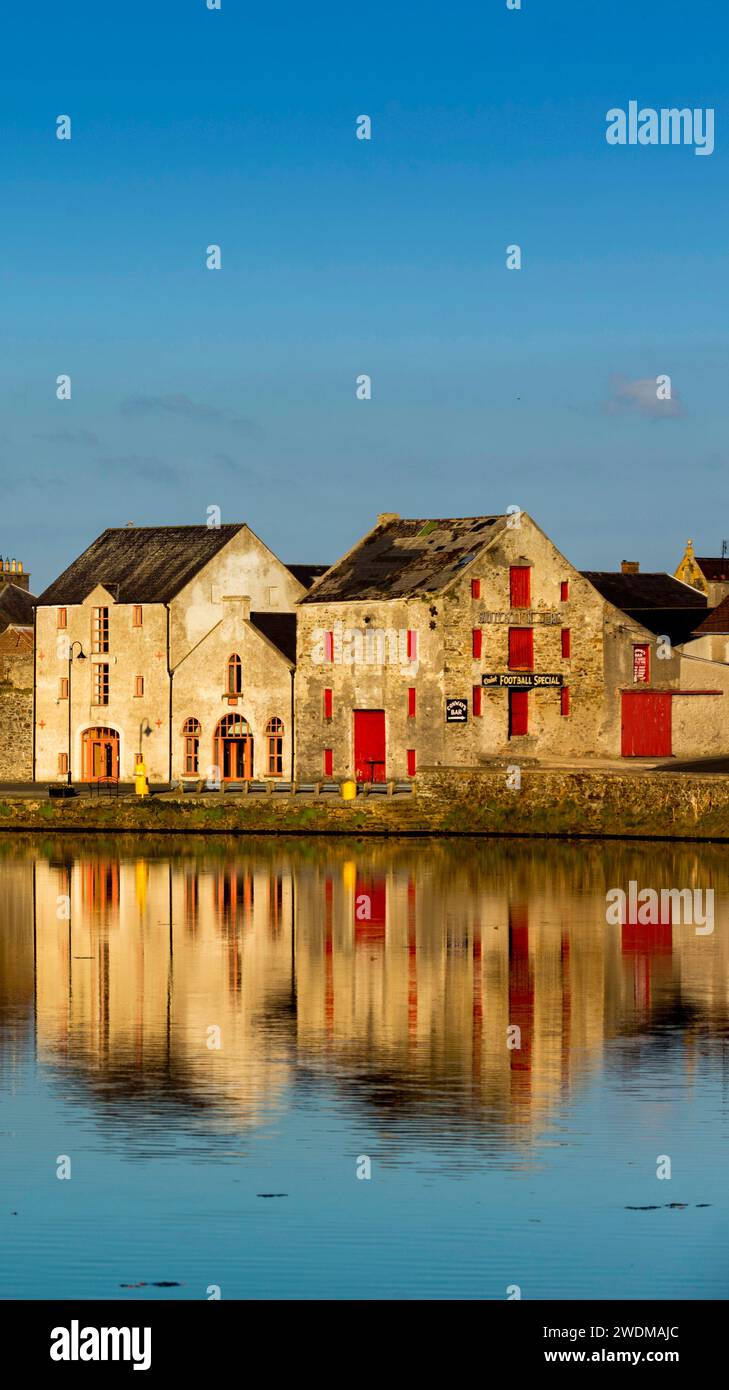 Warehouses in  Rathmelton, Ramelton, County Donegal, Ireland Stock Photo