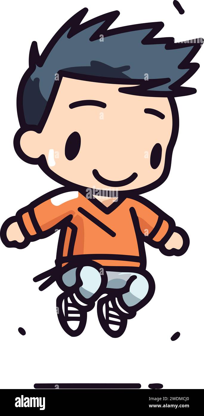 Boy in orange shirt Stock Vector Images - Alamy