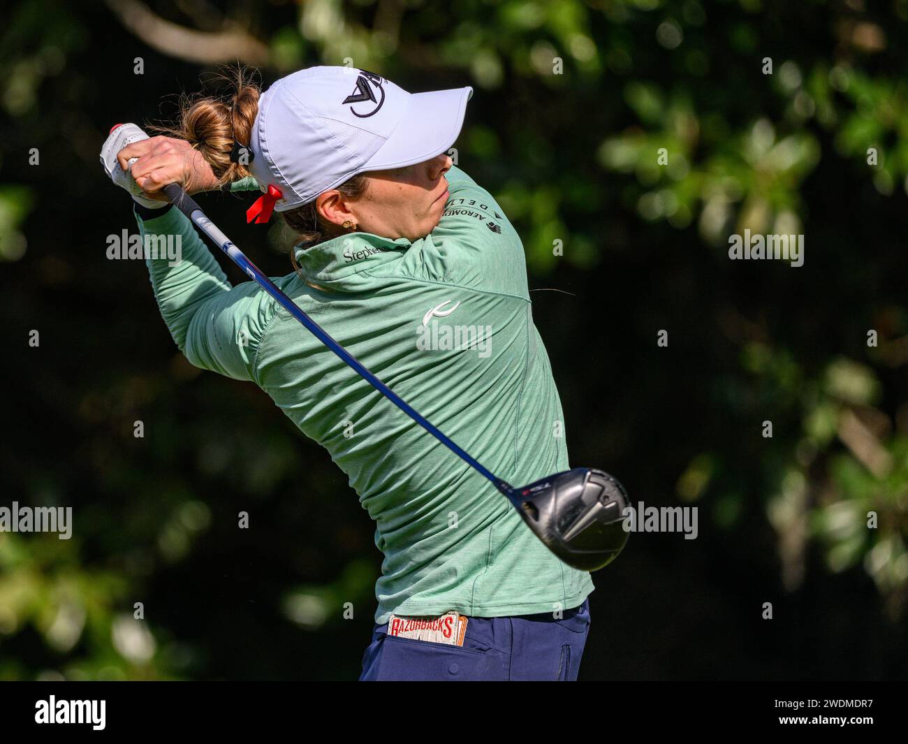 Orlando, FL, USA. 21st Jan, 2024. Gaby Lopez of Mexico on the first tee