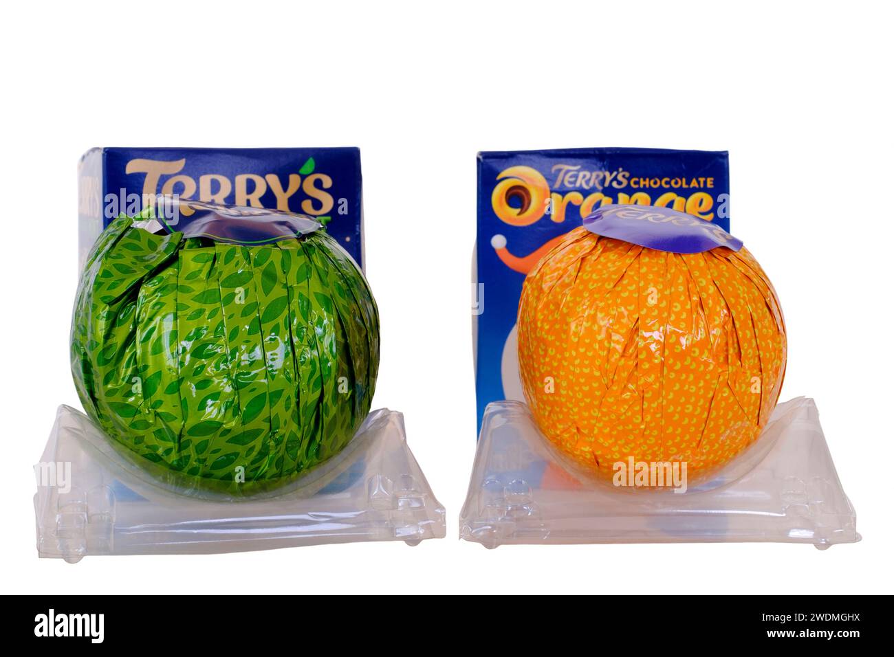 terry's chocolate orange mint wrapped with boxes mounted on transparent plastic box inserts cut