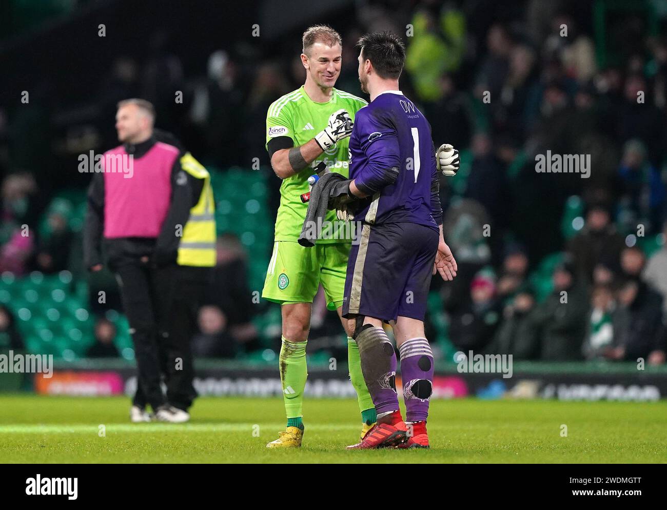 Celtic goalkeeper Joe Hart and Buckie Thistle goalkeeper Stuart Knight