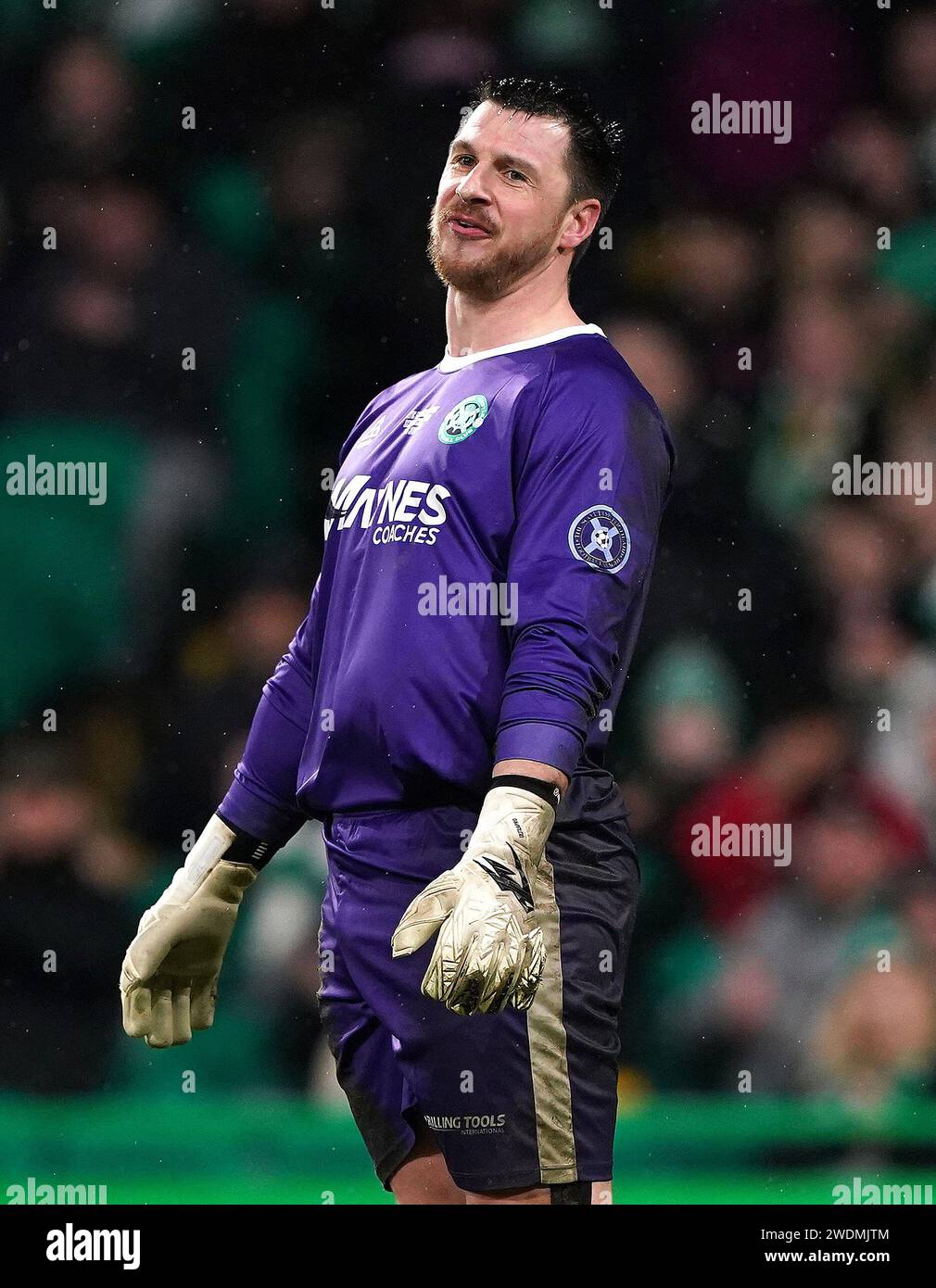 Buckie Thistle goalkeeper Stuart Knight reacts during the Scottish Cup