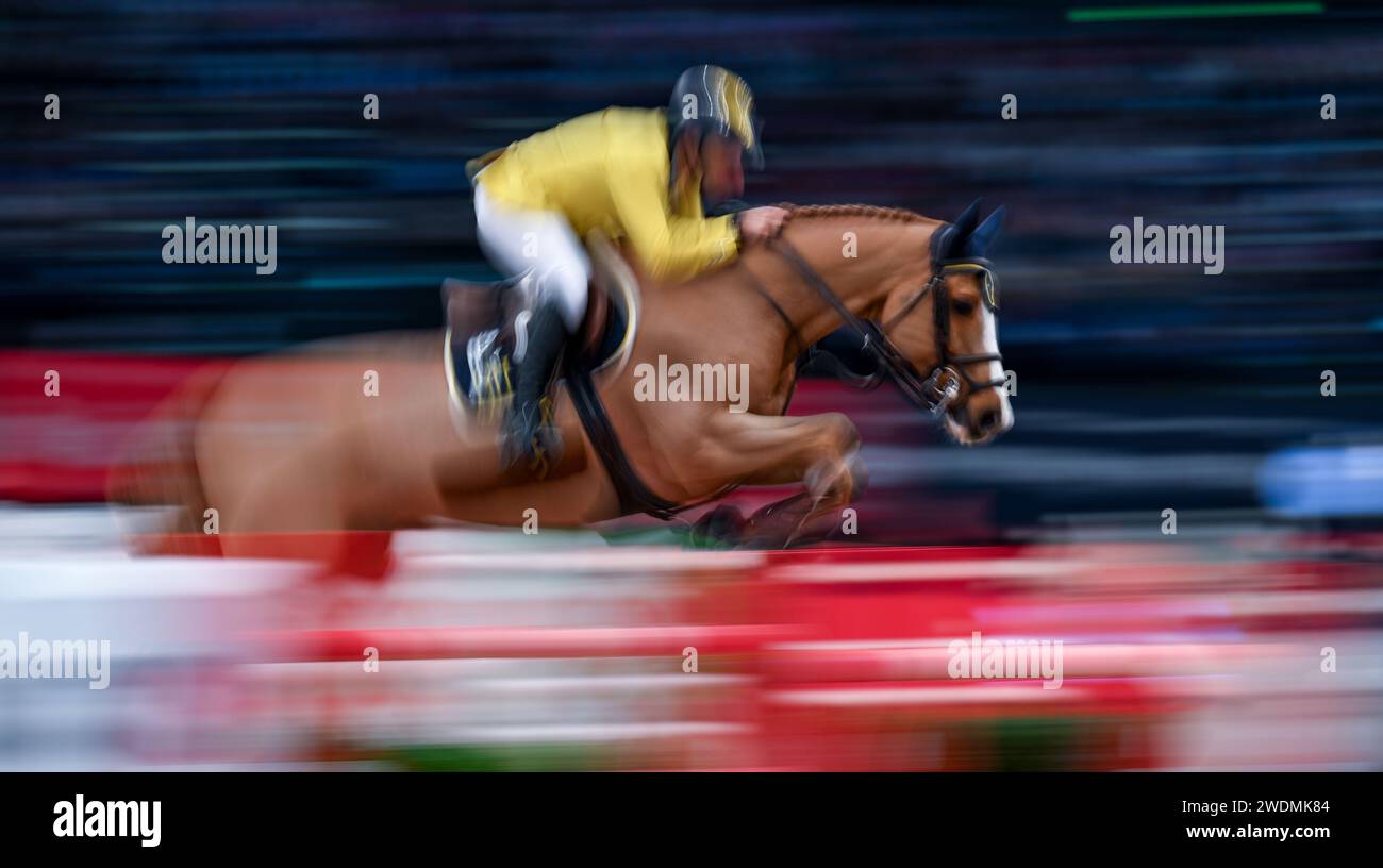 Leipzig, Germany. 21st Jan, 2024. Equestrian sport/jumping, World Cup
