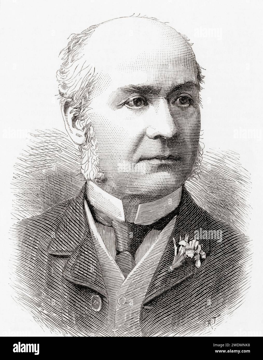 Edward Lawley Parker, Chairman of the reception committee for the visit of Queen Victoria to Birmingham in 1887, and Lord Mayor of Birmingham, England, 1891 - 1892.  From The London Illustrated News, published March 26, 1887. Stock Photo