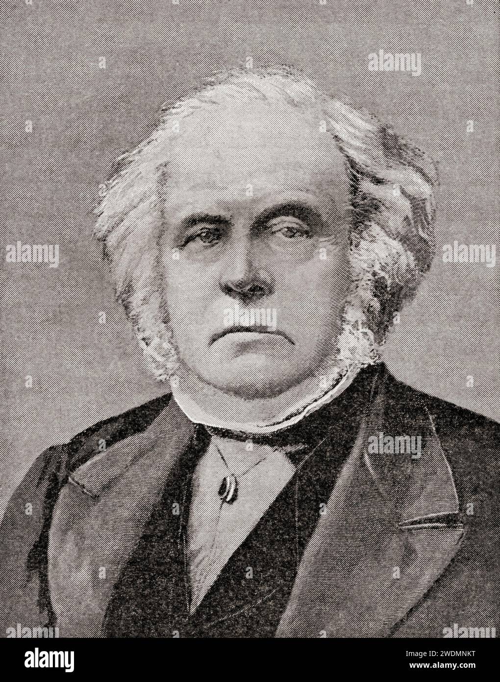 John Bright, 1811 –  1889.  British Radical and Liberal statesman, a promoter of free trade policies.  From History of England, published 1907 Stock Photo