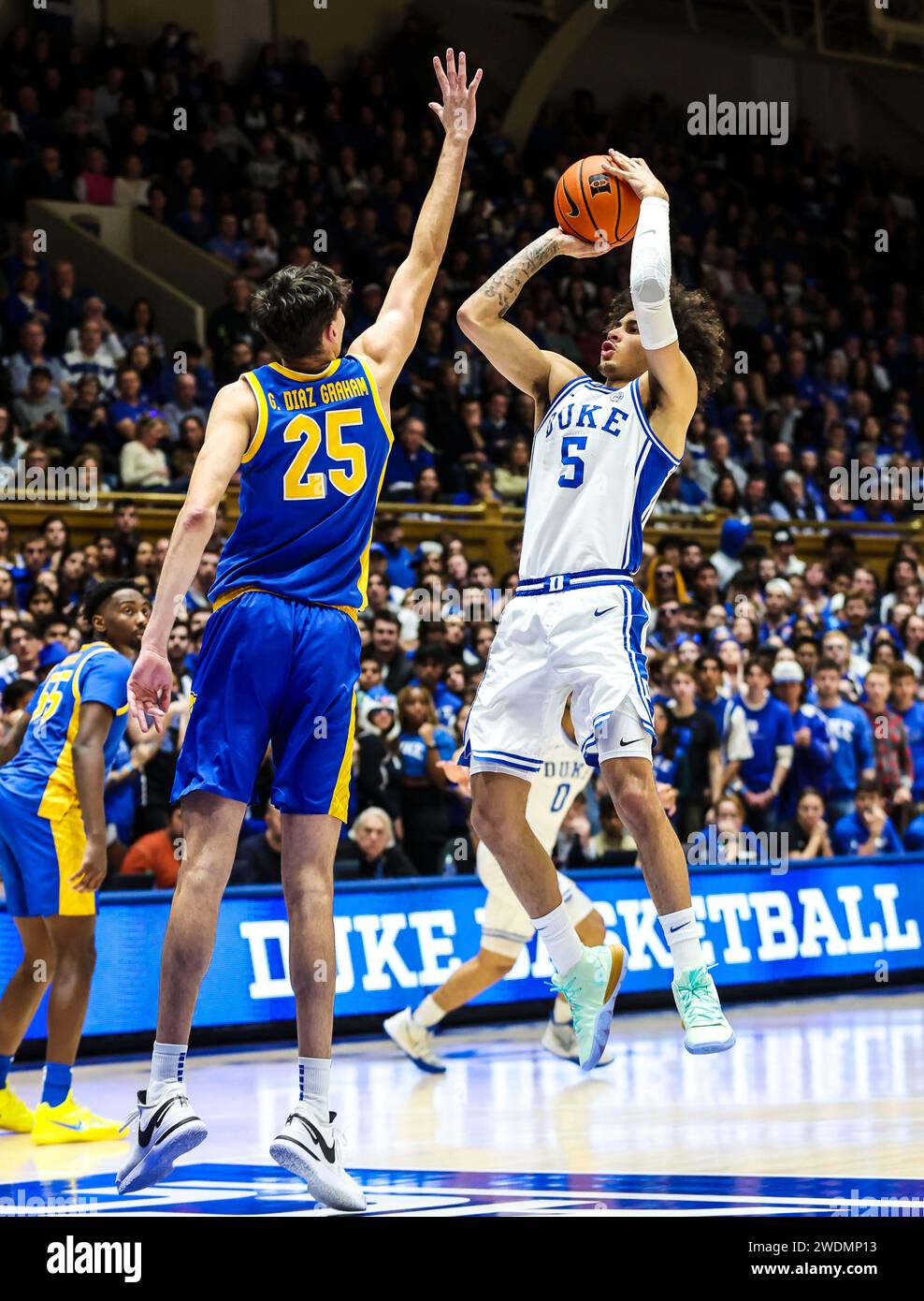 January 20, 2024 Duke University sophomore Tyrese Proctor (5) shoots