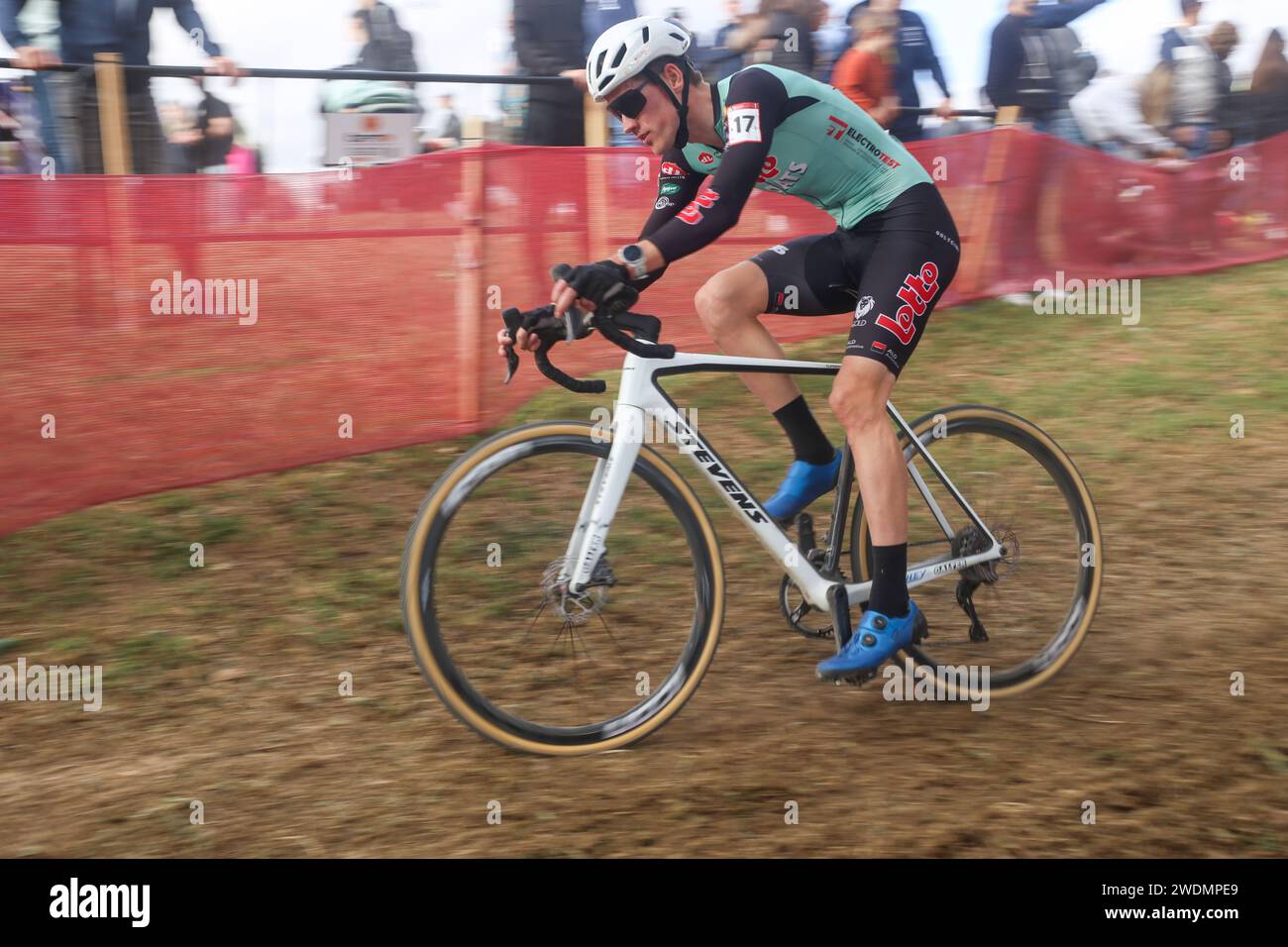 Benidorm, Spain, January 21, 2024 The cyclist, Jens Adams (17) during