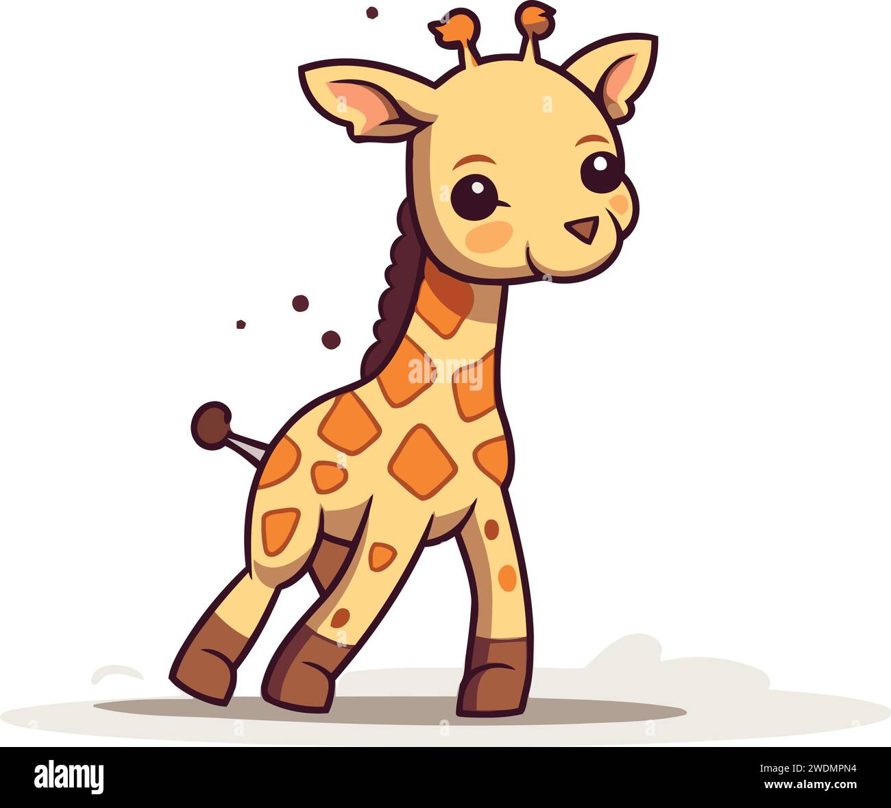 Cute cartoon giraffe. Vector illustration isolated on white background ...
