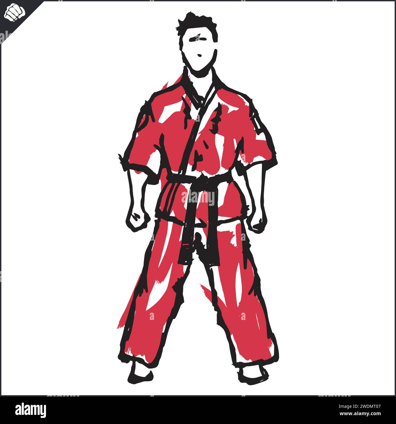 Martial art colored simbol, logo. Karate creative design emblem. Stock Vector
