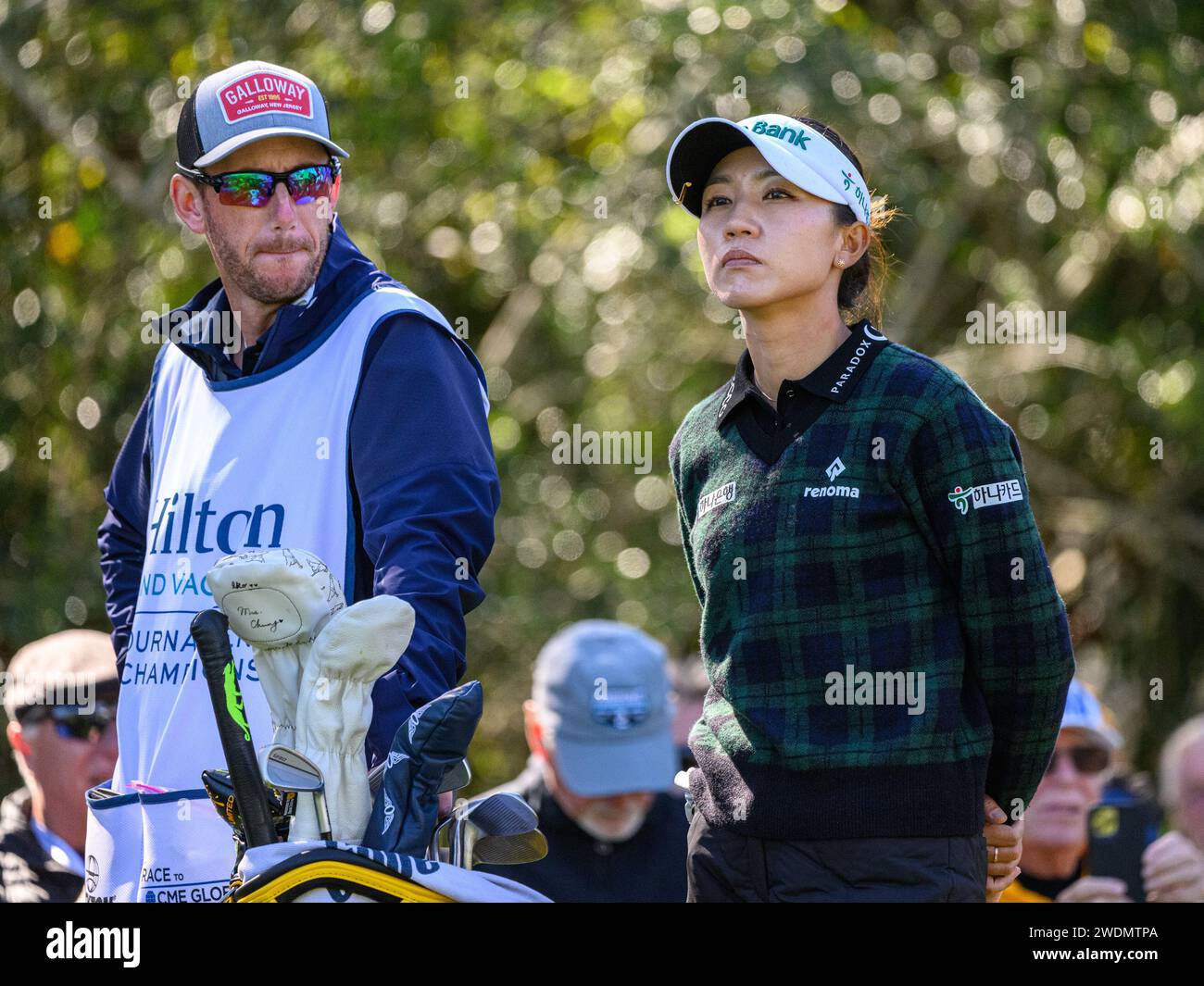 Orlando, FL, USA. 21st Jan, 2024. Lydia Ko of New Zealand with caddie
