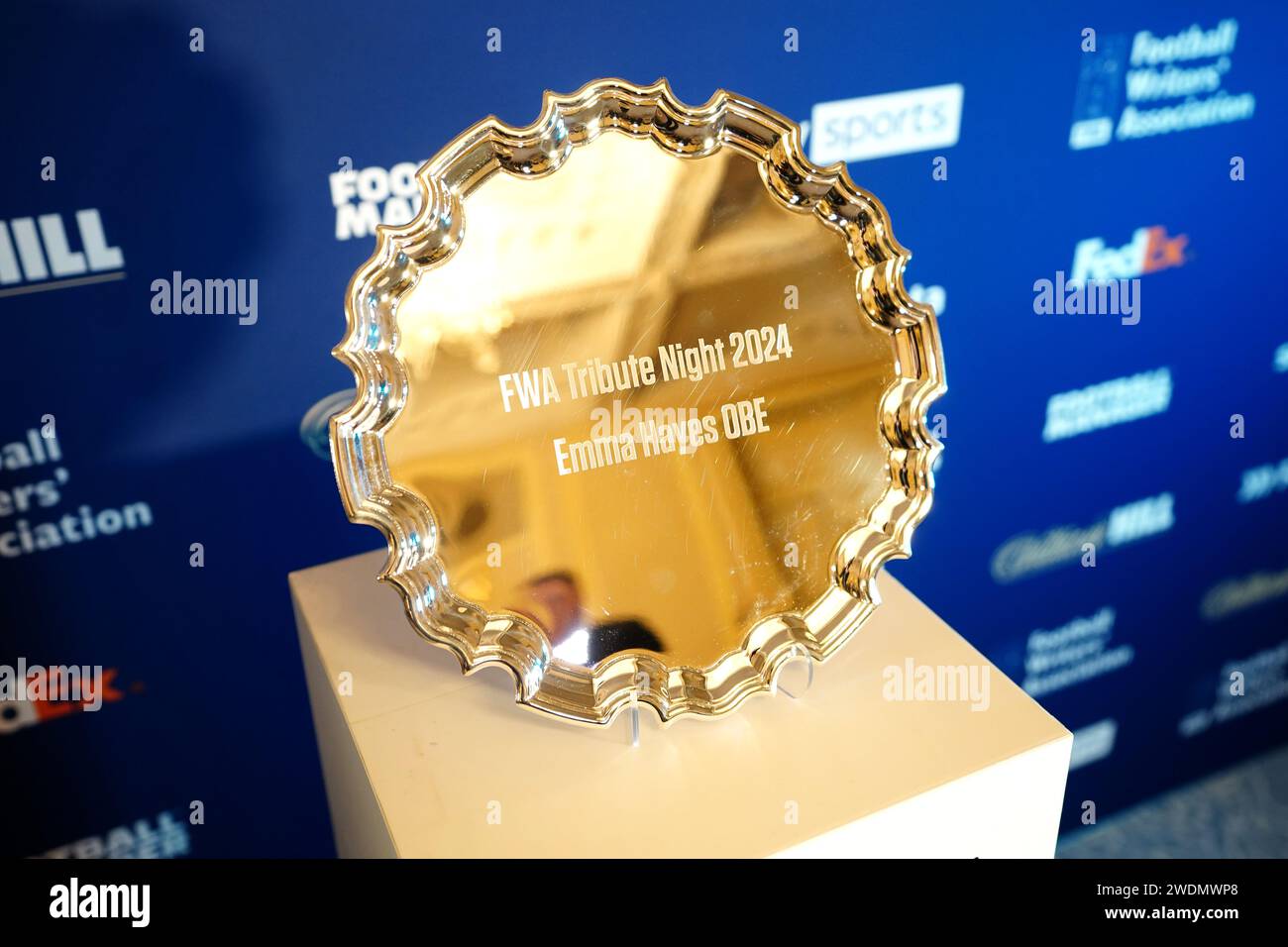General view of the FWA Tribute Night 2024 plate for Chelsea Women