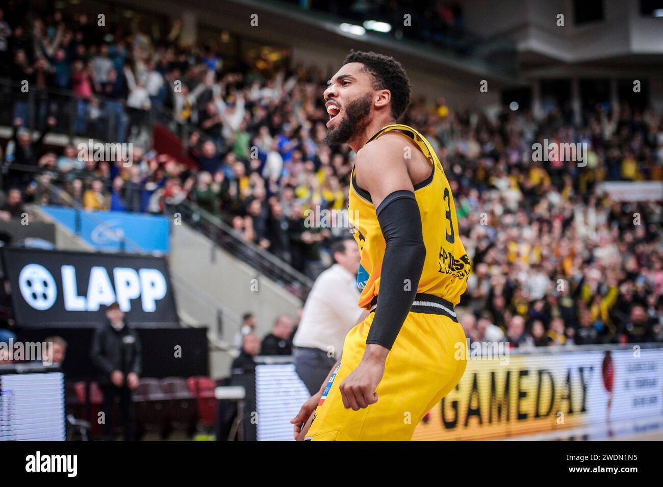 Ludwigsburg, Deutschland. 21st Jan, 2024. Jayvon Graves (MHP Riesen