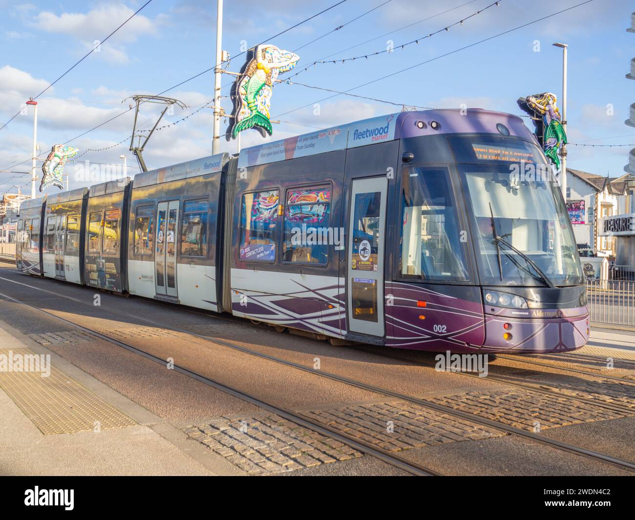 09.01.2024 Blackpool, Lancashire, UK. The Blackpool Tramway runs from
