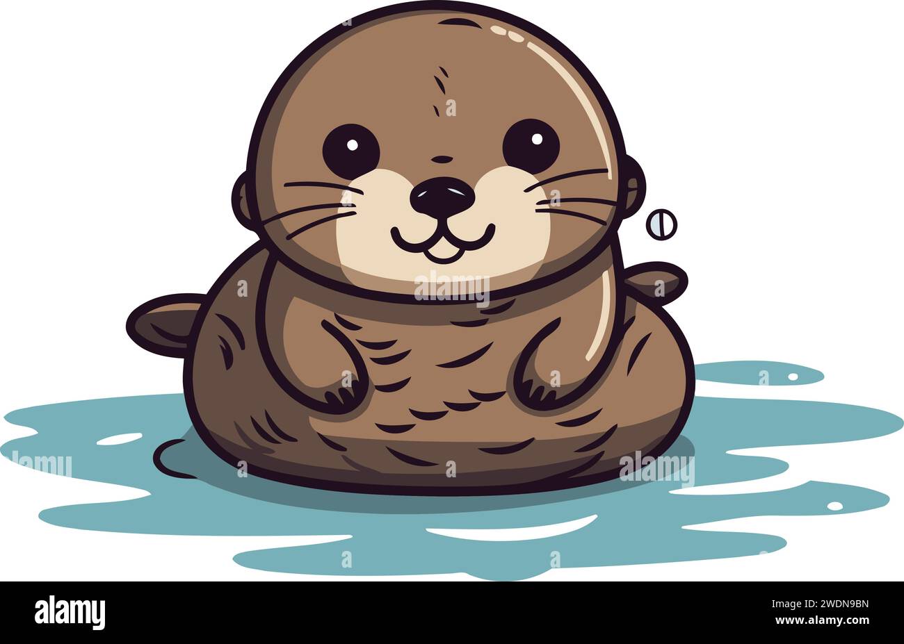 Cute cartoon otter. Vector illustration of a cute animal Stock Vector ...