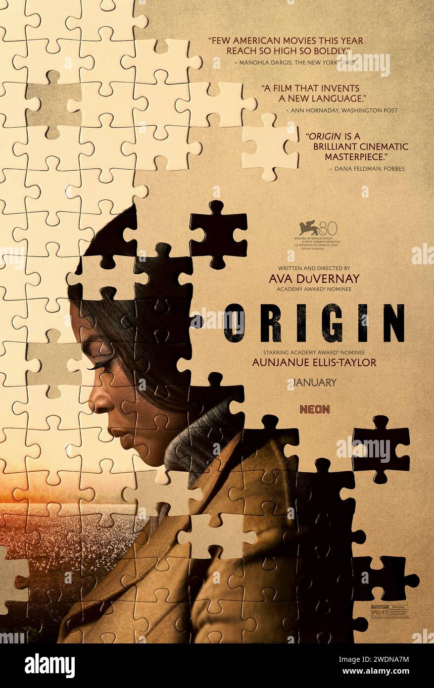 Origin (2023) directed by Ava DuVernay and starring Aunjanue Ellis-Taylor, Jon Bernthal and Niecy Nash. The unspoken system that has shaped America and chronicles how lives today are defined by a hierarchy of human divisions. US one sheet poster ***EDITORIAL USE ONLY***. Credit: BFA / Neon Stock Photo