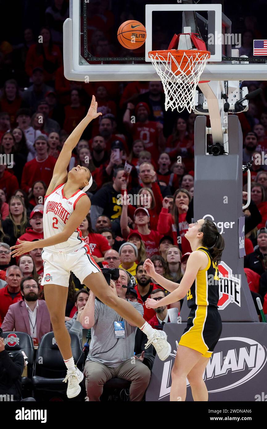 Columbus Ohio Usa 21st Jan 2024 Ohio State Buckeyes Guard Taylor Thierry 2 Puts Up A