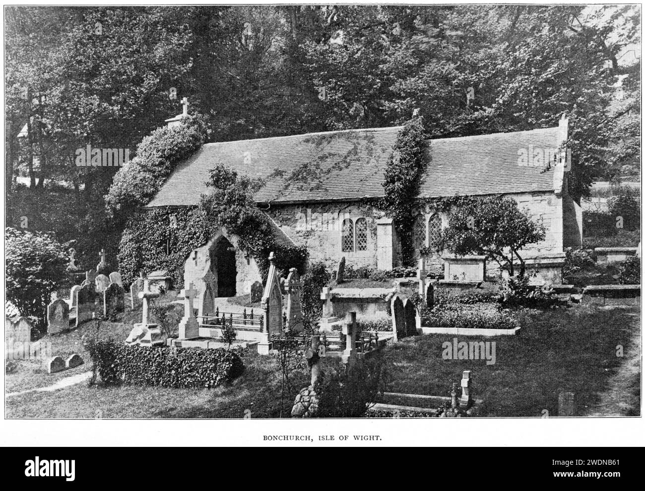 halftone of Bonchurch, Isle of Wight Stock Photo