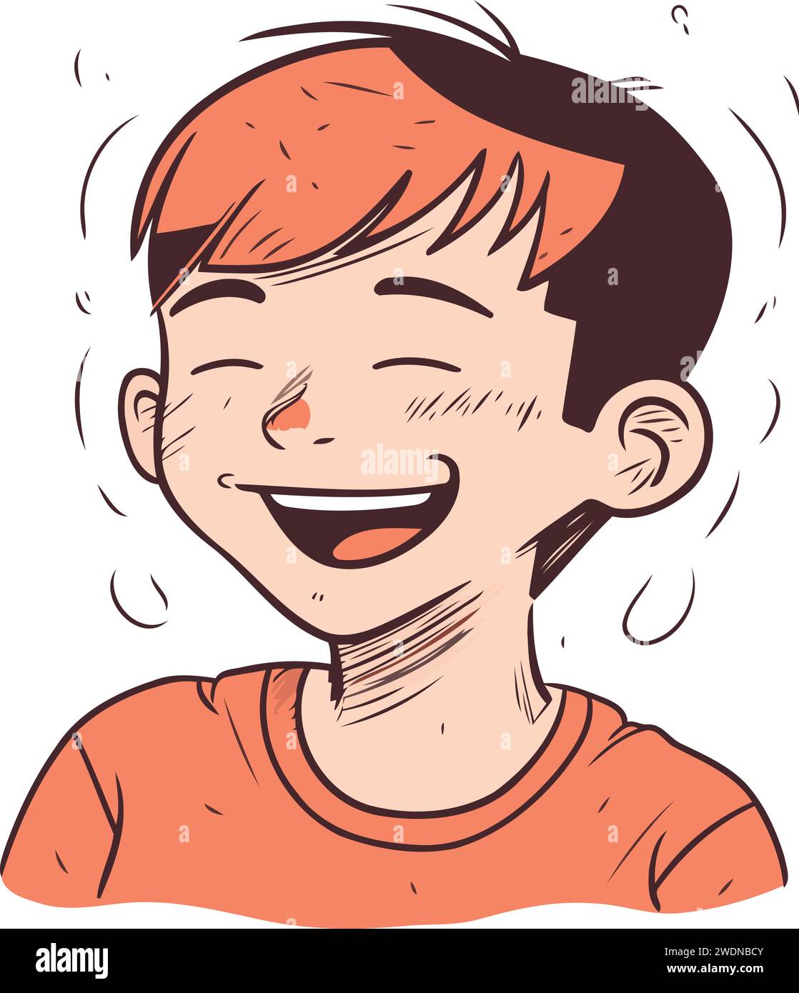 Boy in orange shirt Stock Vector Images - Alamy