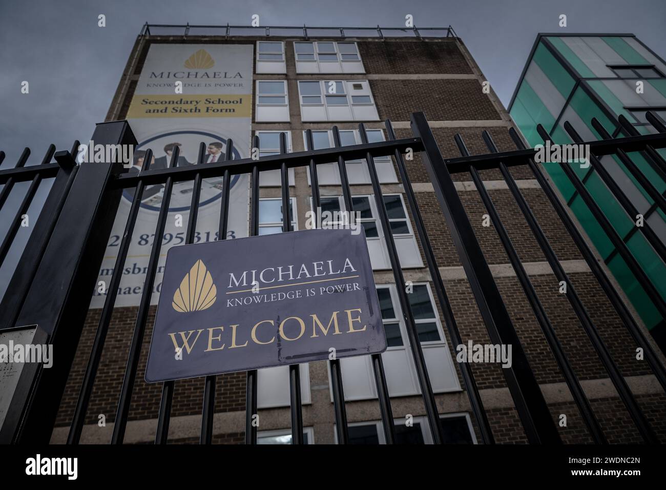 London, UK. 21st January 2024. Michaela Community School is an 11–18 mixed, free secondary school and sixth form in Wembley, Greater London, England. It was established in September 2014 with Katharine Birbalsingh as headmistress and Suella Braverman as the first chair of governors. It has been described as the 'strictest school in Britain' and achieved among the best GCSE results in the nation among its first cohort of students. In both 2022 and 2023 the value-added score at GCSE was the highest for any school in England. Credit: Guy Corbishley/Alamy Live News Stock Photo